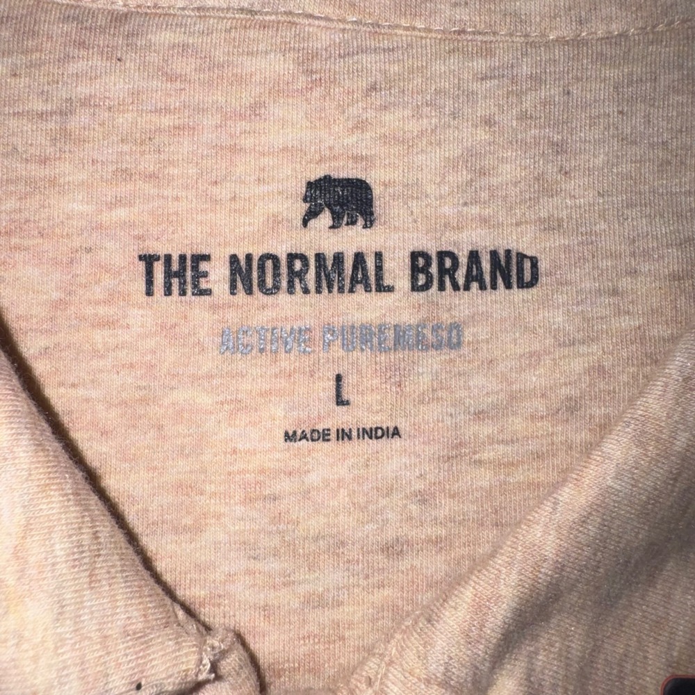The Normal Brand Active Puremeso Shirt Mens Stretch Latte Large NEW - Picture 3 of 10